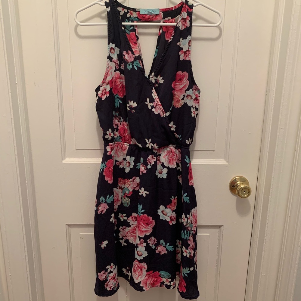 Floral Surplice Dress